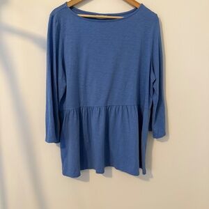 J Jill Women's‎ XL Long Sleeve Medium-Powder Blue Long Sleeve Top